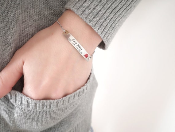 Álbum de graduación gravedad su Pulsera Alerta Médica Personalizada Identificación Unisex - Etsy España