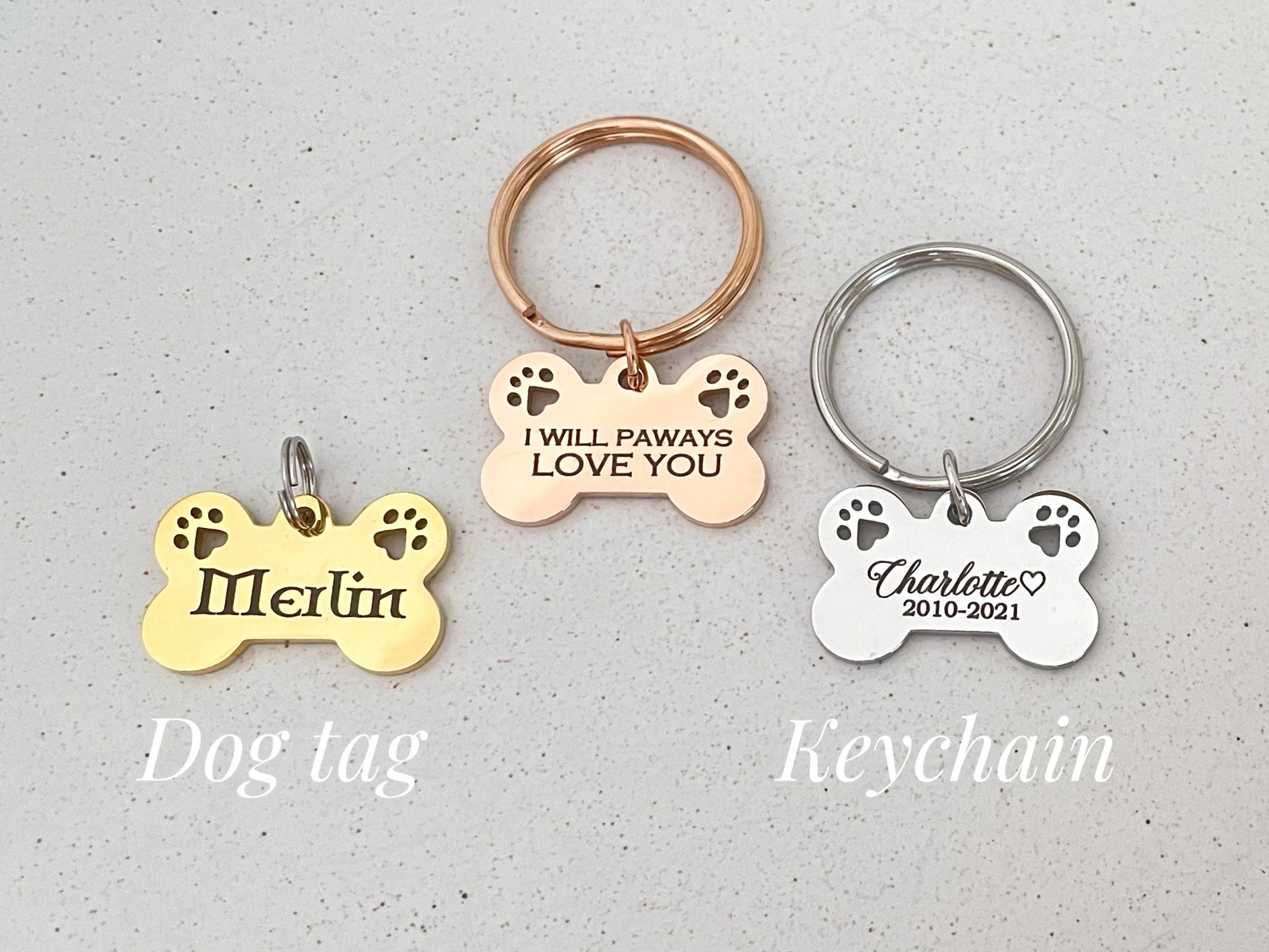 Personalized Bone Keychain Dog Tag Memorial Dog Mom Gift Etsy