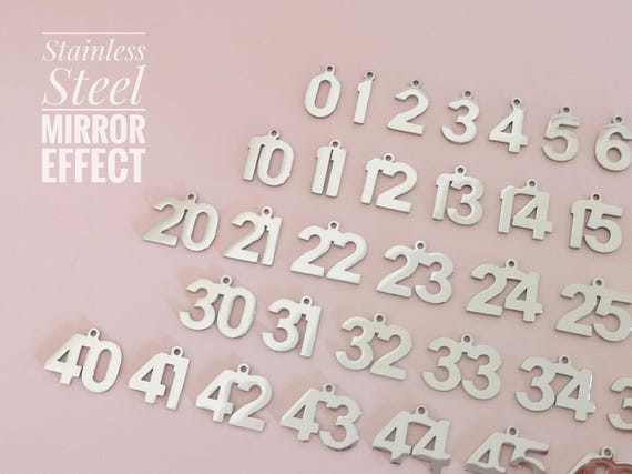0 to 50 Pendant Number Charm Number Charm Sports Team Number Stainless Steel Pendant Date Age Supplies Jewelry Lucky Number MOD101