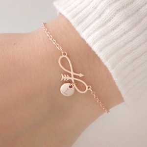 Personalized Initial Bracelet Grandma Gift Custom Necklace Infinity Symbol Eternity Arrow Jewelry Mother Gift Christmas Gift Women Necklace