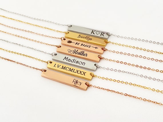 Personalized Necklace Coordinates Necklace Bridesmaid Gift Mother's Day Gift Name Necklace Personalized Gifts