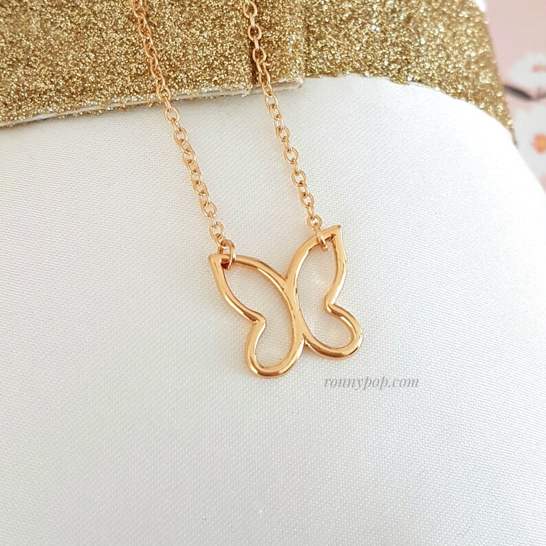 Bridesmaid Gift Geometric Necklace Dainty Chain Butterfly Necklace Christmas Butterfly Jewelry Butterfly Monarch Mother Gift