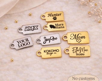 Logo Personalized Tag Custom Charms Bracelet Tag Disc Bracelet Stainless Steel Jewelry Supplies 1/5/10/25/50/100/250/500PCS  5x10mm