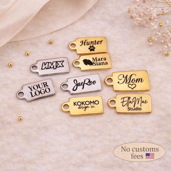 Logo Personalized Tag Custom Charms Bracelet Tag Disc Bracelet Stainless Steel Jewelry Supplies 1/5/10/25/50/100/250/500PCS  5x10mm
