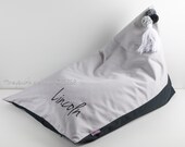 Personalised Bean Bag Chair Silver and Black