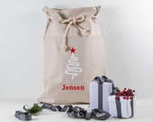 Personalised Santa Sack Christmas Tree - Natural