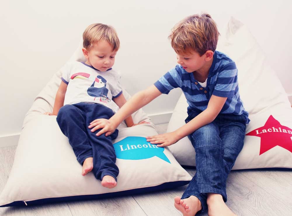 Personalised Kids Bean Bag Monochrome Childs Bean Bag Etsy Australia