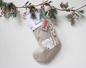 Personalised Christmas Stocking Angel - Natural