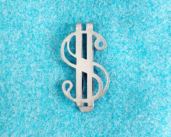 Vintage 1960s Sterling Silver Dollar Sign Money C… - image 1