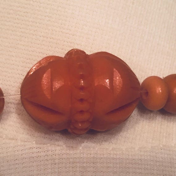 Necklace Celluloid Beads Soft peachy orange As Is - image 8