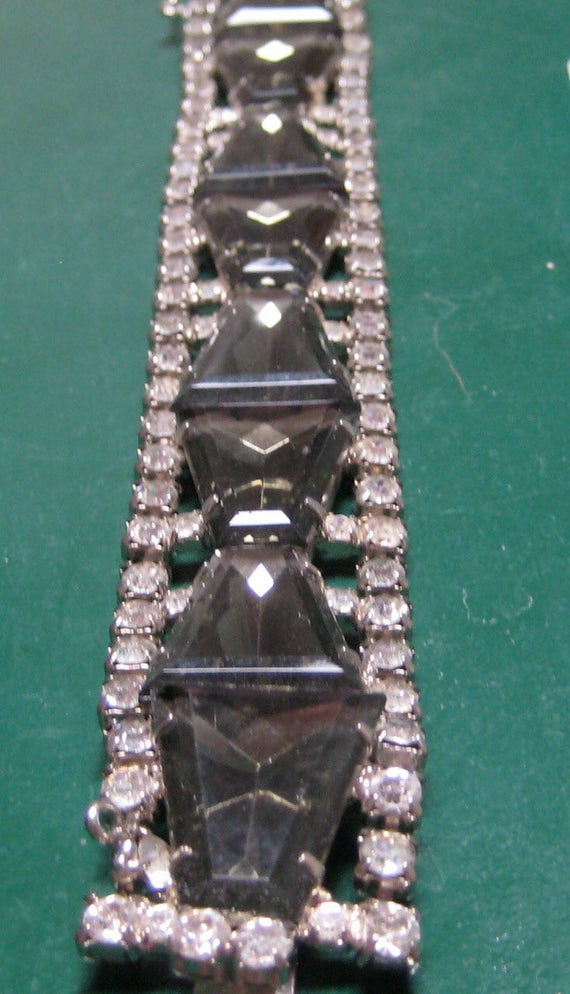 Wide Perfect 50s Rhinestone Bracelet Collectible - image 2