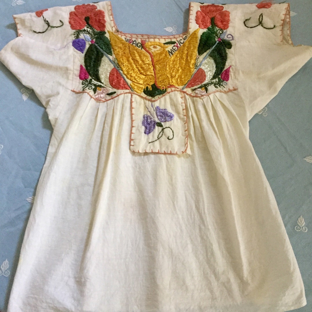 Mexican Blouse Embroidered as is Viva Mexico 1930s Frida - Etsy