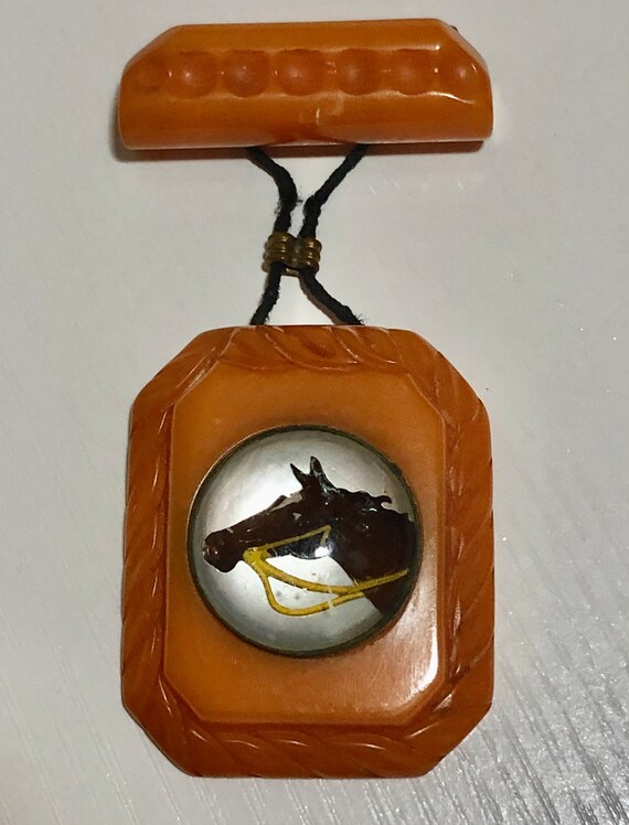 Bakelite Pin Brooch Horse 1930s - image 3