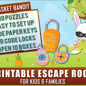 Easter Escape Room for Kids | Basket Bandit | Printable Escape Room, Escape Room Ideas, Easter Activities for Kids, Easter Games,Escape Room