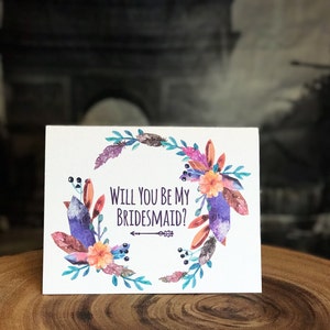 Va vous être ma carte demoiselle d’honneur, mariage Bohème, cristaux, cristaux à l’intérieur,