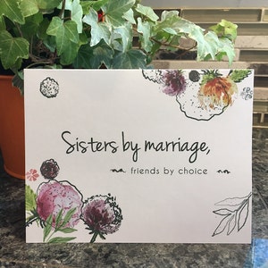 Va vous être Ma demoiselle d’honneur carte, sœurs de mariage, des amis par choix, rejoindre ma tribu de la mariée, Sister In Law, cartes de mariage, va vous être ma carte