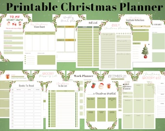 Christmas Planner Printable, Holiday Planner, Gift Budget Planner, Christmas Gift List, Christmas Binder, Christmas To Do List, Xmas Planner