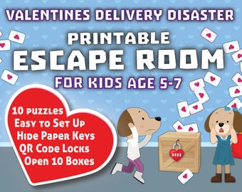 Valentines Escape Room for Kids age 5-7 |Valentines Delivery Disaster |Printable Escape Room|Kids Valentine Gifts|Kids Valentine Gifts Ideas