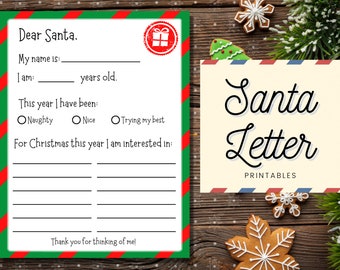 Dear Santa,Christmas Wish list,Santa Letter,Kids Christmas Wish list,Kids Letter to Santa,Letter to Santa Printable,Letter to Santa,Xmas PDF