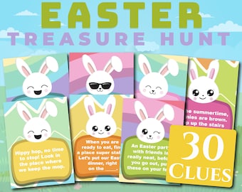 Easter Scavenger Hunt, Easter Treasure Hunt Clues, Easter Party, Children Easter Game Printable, Easter Basket Printable, Easter Printable