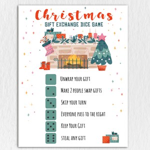Christmas Gift Exchange Dice Game, Christmas printable games,Holiday party,INSTANT DOWNLOAD,Gift Swap Game,Office party game,Christmas Game