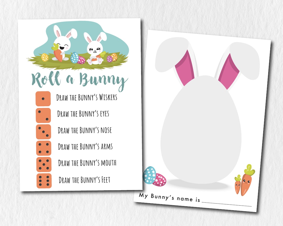 Easter Roll A Bunny Dice Game  Easter Dice Game kids