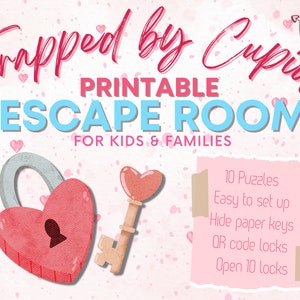 Valentines Escape Room for KidsTrapped by Cupid Printable Escape RoomValentine Escape Room Valentine Games Valentines Day Gift for Kids image 1