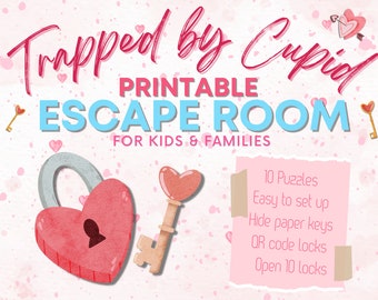 Valentines Escape Room for Kids|Trapped by Cupid |Printable Escape Room|Valentine Escape Room |Valentine Games |Valentines Day Gift for Kids