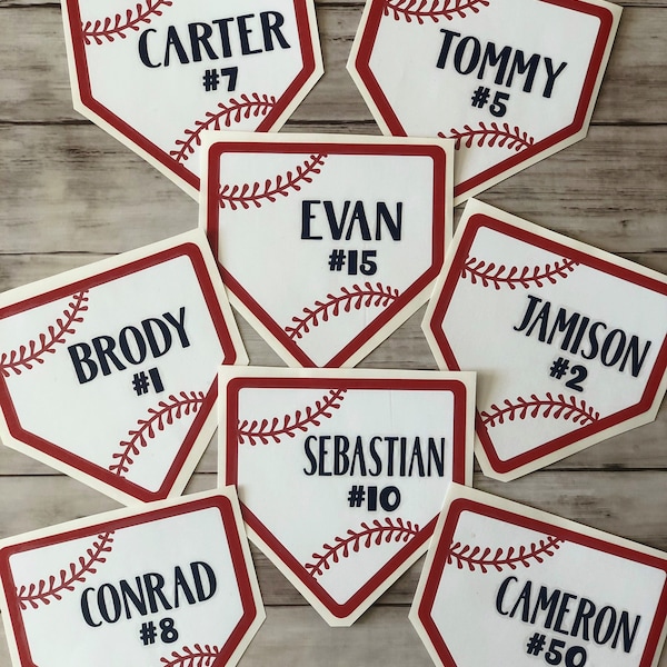 Personalized Baseball Home Plate Vinyl Decal: Tumbler, Bucket Sticker