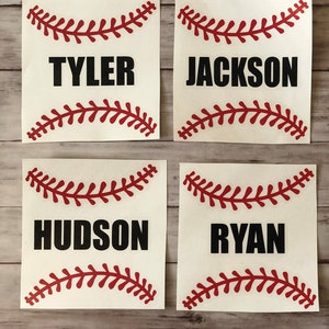 EXTENDED SIZES * Personalized Baseball Stitches Decal * Vinyl Baseball Sticker* Dugout Bucket Decal * Dugout Bucket Sticker