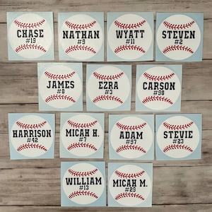 PERSONALIZED Baseball Decal * Vinyl Baseball Decal * Personalized Basebal Sticker* Dugout Bucket Decal * Dugout Bucket Sticker