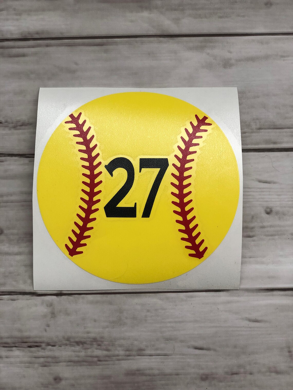 Softball Decal w/Number Player Number Vinyl Softball Decal Etsy