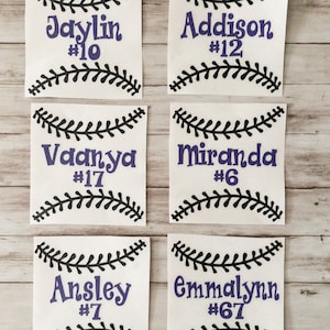Alternative Color Personalized Baseball or Softball Stitches Decal*Vinyl Baseball/Softball Sticker**Dugout Bucket Sticker*