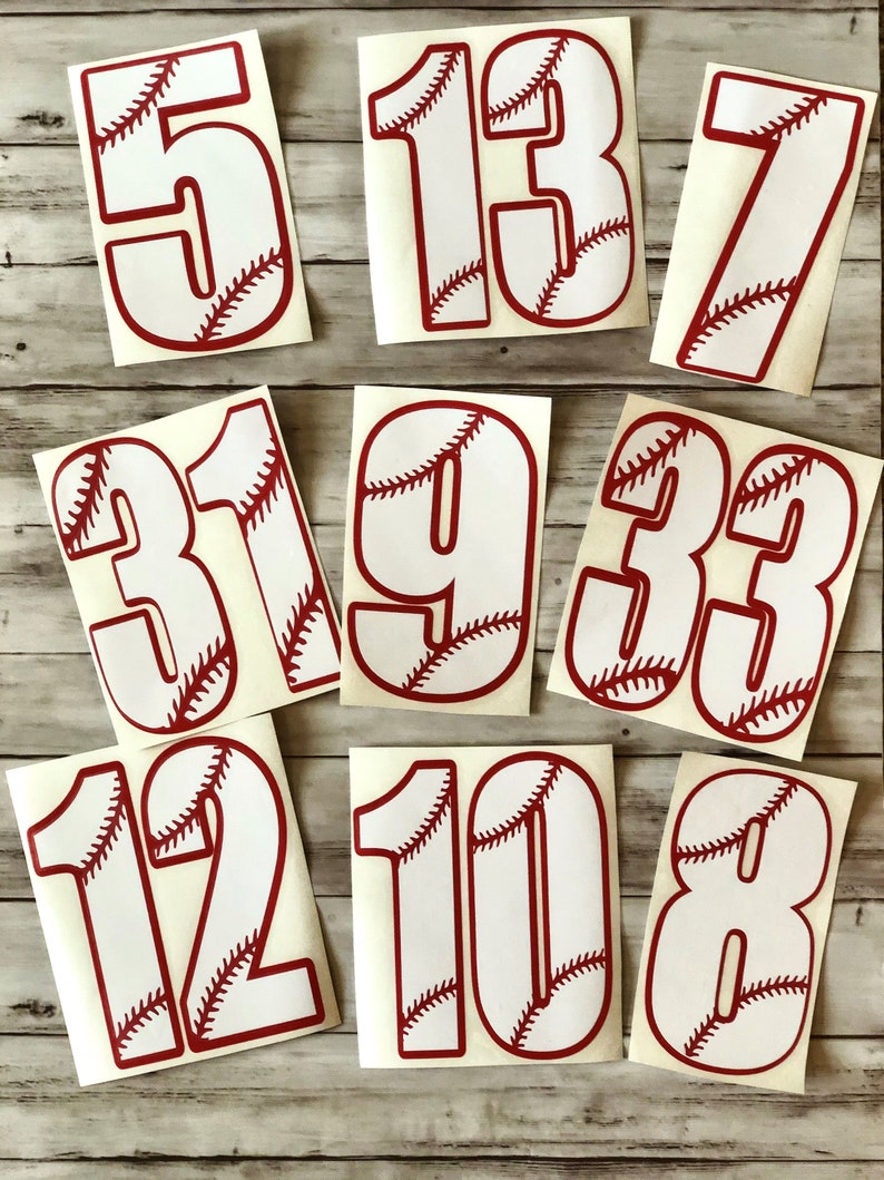 Baseball Number DECALS Helmet Decals Dugout Buckets Decals Etsy