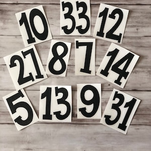 Baseball/Softball/Football/Soccer/Basketball Vinyl Number Decal*Vinyl # Sticker*Dugout Bucket Sticker*Tumbler Decal*Water Bottle Sticker