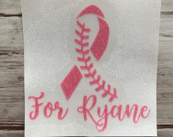 Baseball Softball Ribbon Decal: Team Spirit Vinyl Decal