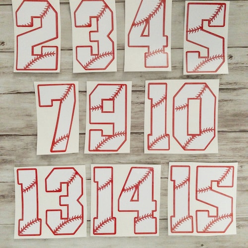 Baseball Number DECALS Helmet Decals Dugout Buckets Decals Etsy