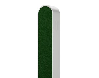 Mood Mezuzah | Silver Base & Green Leather | 2 Customizable Covers | Uvtuvo Modern Judaica and Jewish Gifts