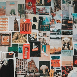 Tangerine Aesthetic Wall Collage Kit | 70 Orange Decor Photos