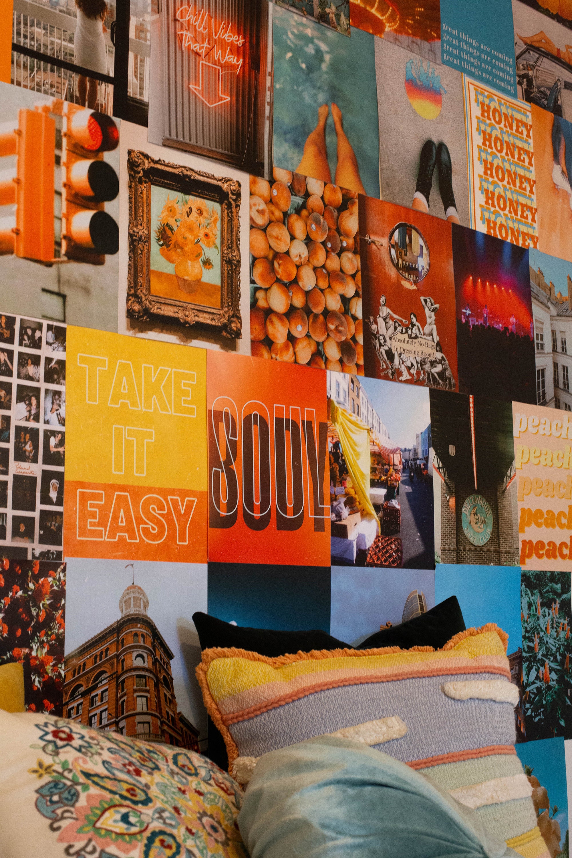 TANGERINE Wall Kit Collage Kit Wall Collage Kit Wall Art | Etsy