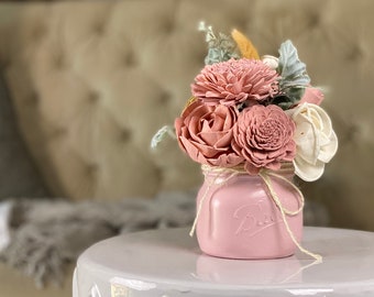 READY TO SHIP - It's a Girl! Baby Girl Sola Flower Arrangement - Pink Nursery Decor - Baby Shower Gift - 16oz Short Wg