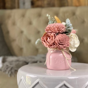READY TO SHIP - It&#39;s a Girl! Baby Girl Sola Flower Arrangement - Pink Nursery Decor - Baby Shower Gift - 16oz Short Wg