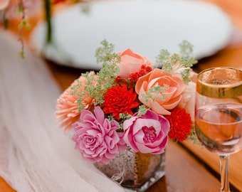 Sprouting Love Mercury Glass Arrangement - Bella - Sola Wood Flower Centerpiece - Forever Flowers - Wedding Centerpiece - Wedding Flowers