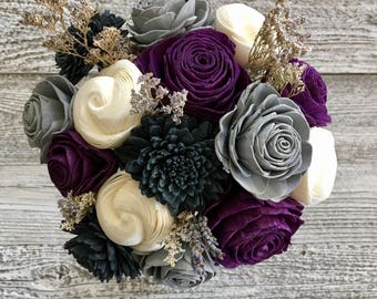 purple bouquet etsy