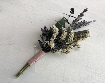 Midnight Promenade Boutonniere - Allure Collection - Boutonnière - Groom's Flower - Wood Sola Flower - Wedding Flowers - Buttonhole