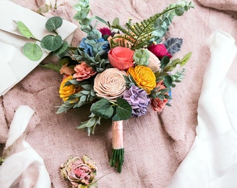 【希少品】BEAUTIFUL WEDDING FLOWERS Pink Roses, Lisianthis and Larkspur Bridal Bouquet