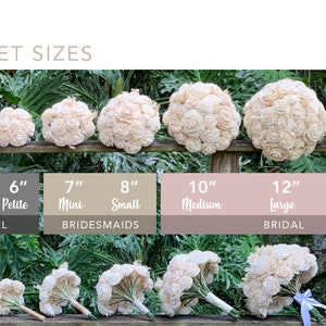 Peaches and Dream Bridesmaid Bouquet Allure Collection Wood Flowers Sola Flowers Wedding Bouquet Lasting Bouquet Sola Wood image 8