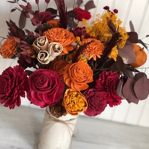 Fall Sola Flower Vase Arrangement: Thanksgiving Table Centerpiece