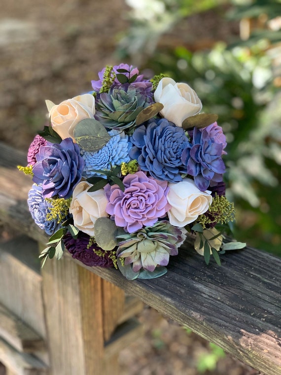First Wedding Anniversary flowers Bouquet of 9 different matching colours Hand Crafted pink lilac,cream,white and lemon