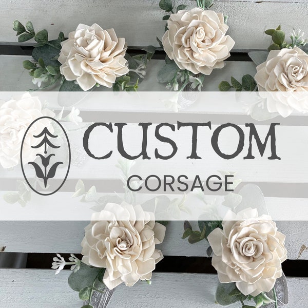 CUSTOM Matching Wood Flower Corsage - Wooden Flowers - Wedding Collection - Sola Flower - Custom Colors - Made to Order - Match your bouquet